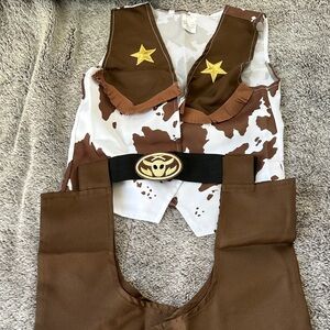 Cow Print Vest and Brown Chaps Costume